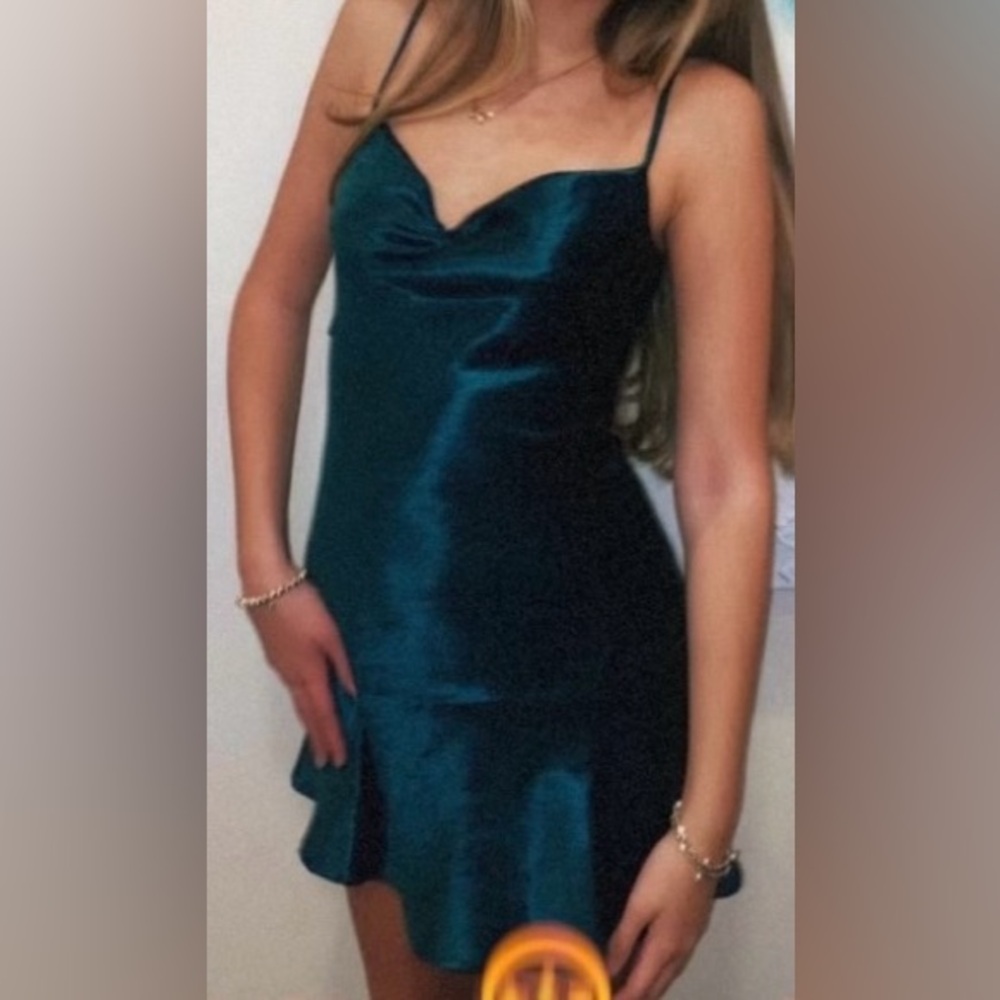 Altar’d State Emerald Green Satin mini dress!